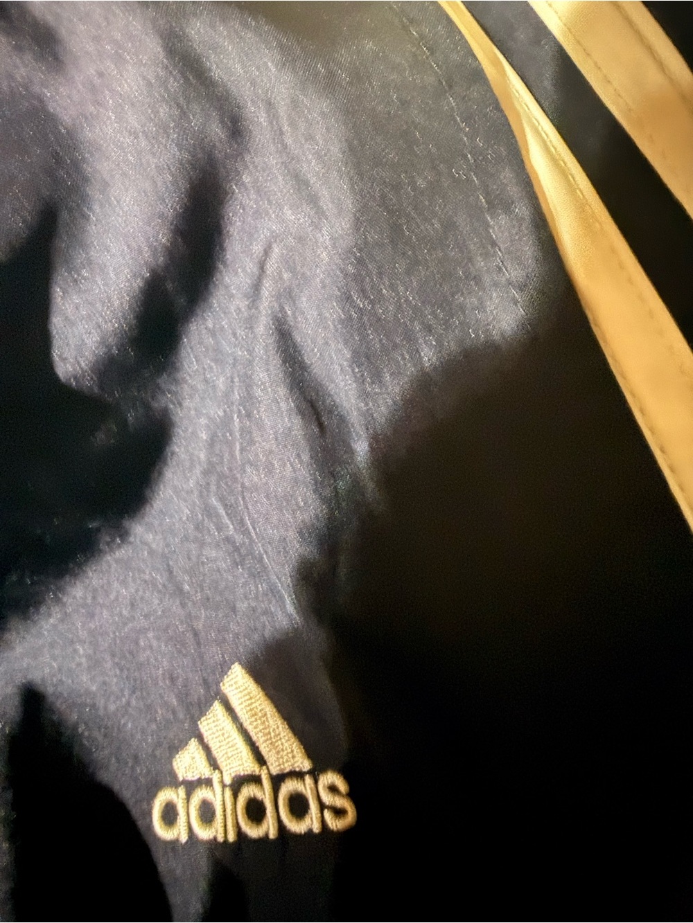 adidas Black Track Joggers with Gold/Yellow side Stripes Y2K Size L - Picture 3 of 4